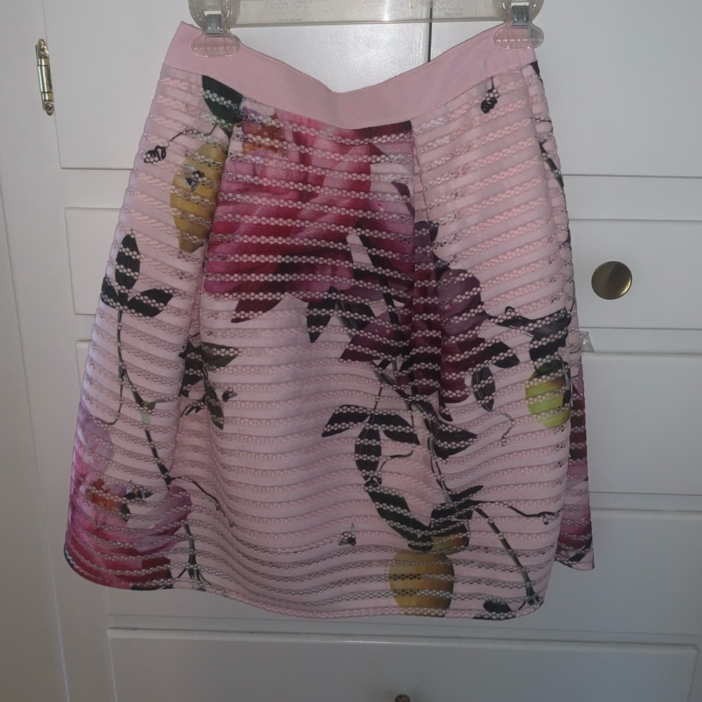 Ted baker floral print pink skirt
